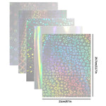 feuilles holographiques décoratives argentées cœurs étoiles motifs brillants moderne scintillant