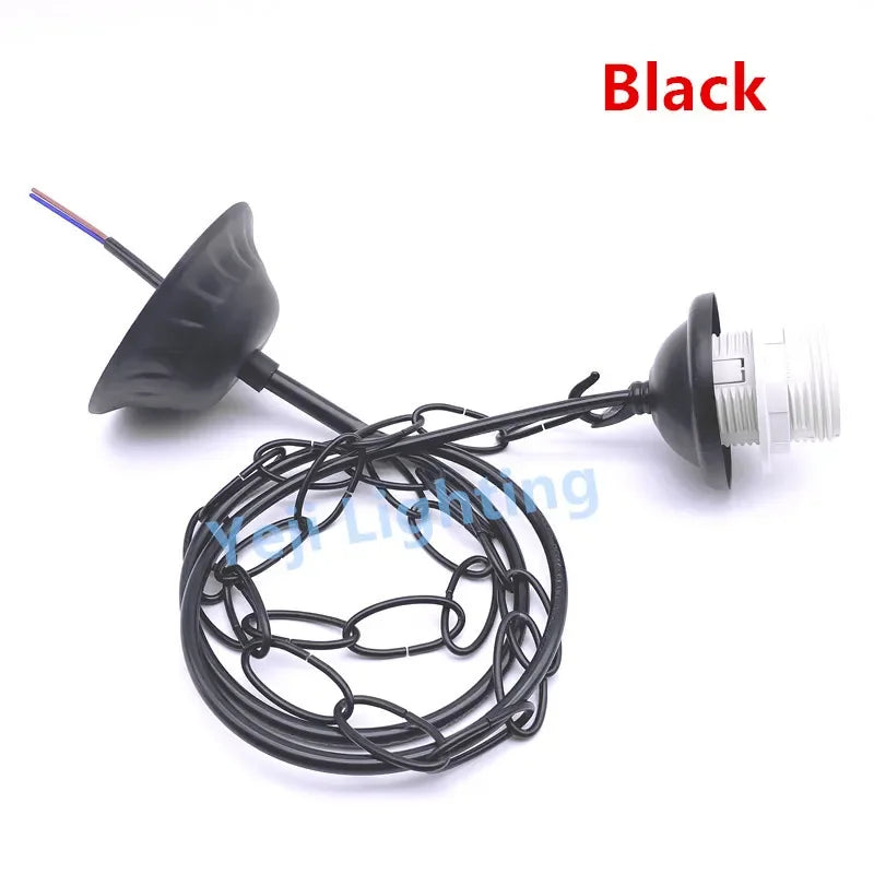 lustre moderne or français noire chaîne métal vis fixation éclairage suspension led aménagementintérieur
