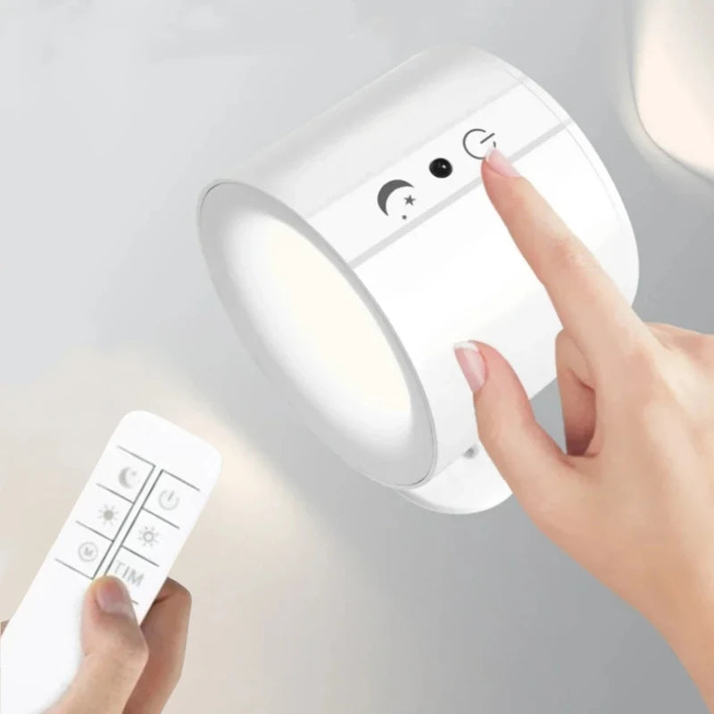 projecteur mural led rechargeable tactile double tête cuisine chambre étude moderne minimaliste blanc noir