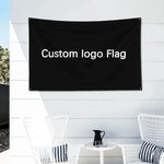 drapeau personnalisable polyester moderne bleu noir texturé usage intérieur extérieur double couture