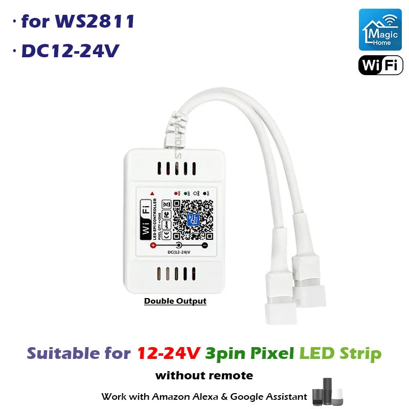 contrôleur led wifi moderne qr code compatible alexa assistant google 16 millions couleurs rgbw