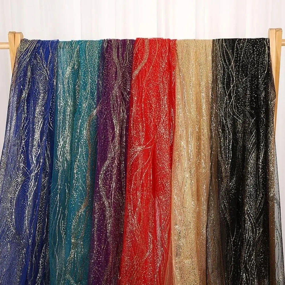 tissu décoratif sequins élégants festifs gris bleu vert violet rouge translucide décoration