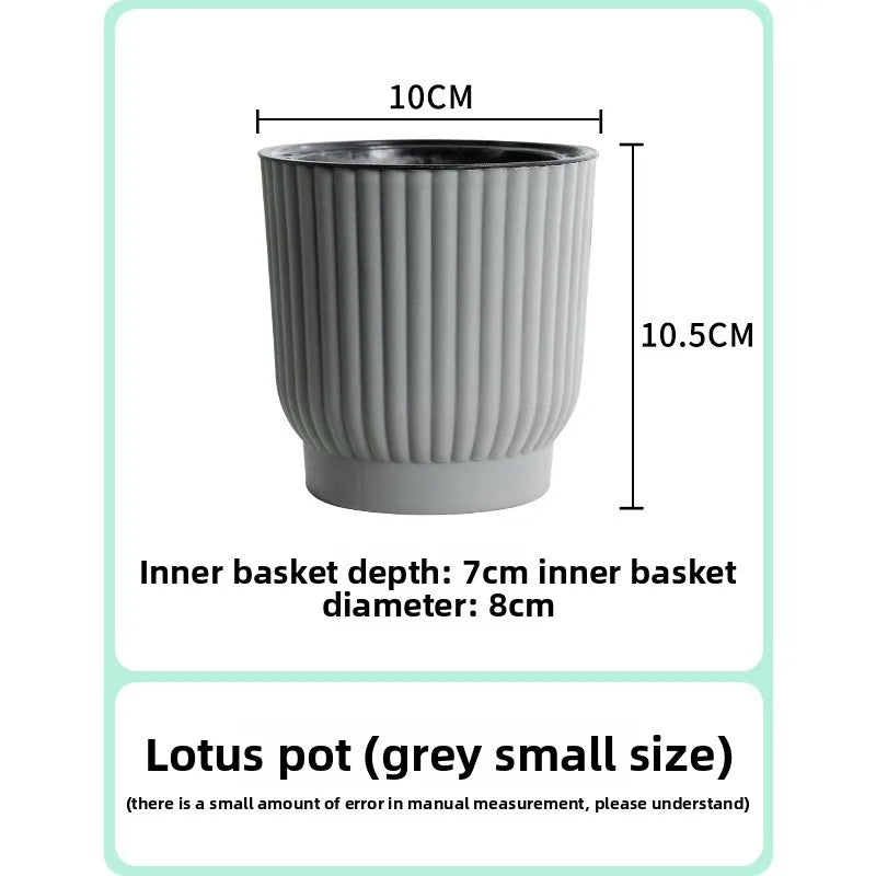 pots fleurs modernes résine blanc rayures verticaux hydroponiques plante verte autoarrosage personnes paresseuses