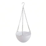 pots fleurs suspendus moderne rayures horizontales blanc vert rose orange jaune bleu beige