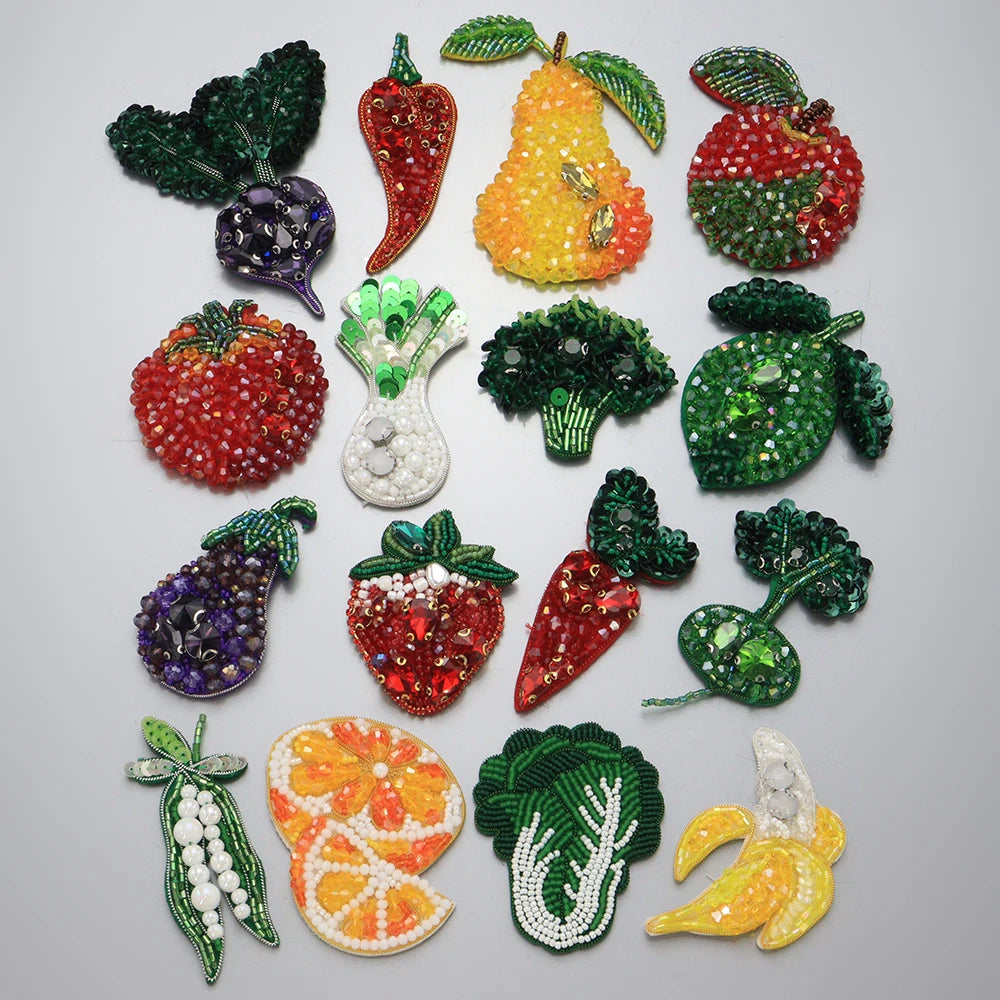 broche décorative artisanale fruits légumes strass clip veste sac chapeau accessoire diy