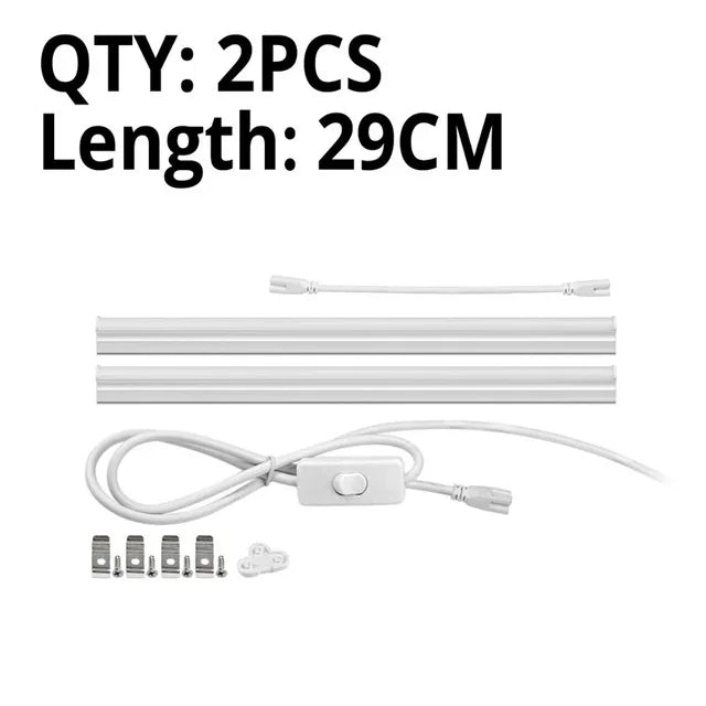 tube led blanc moderne 29cm interrupteur prise us plug autoinstallation clips aluminium