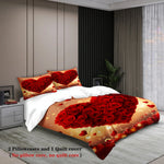ensemble literie rouge coeurs roses moderne taies doreiller beige adultes chambre coucher