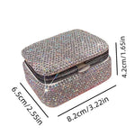 boîte rangement bijoux luxueuse strass argenté doré élégante portable voyage compartiments clicclac