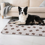 tapis animal grès beige ours marron texture quadrillée moderne doux absorbant