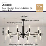Suspension lumineuse moderne or structure géométrique tubes lumineux fixation crochet éclairage led chambre salon