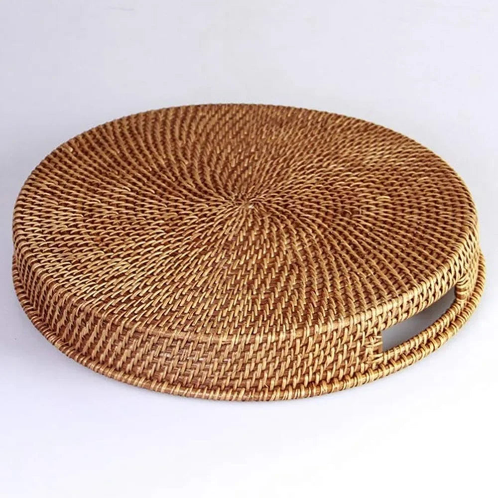 corbeille marron clair tressée traditionnelle respectueuse environnement stockage portable rotin multifonctionnelle domestique hotelière serviettes