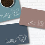 tapis table personnalisable chiens chats vert marron bleu gris moderne opacité nom dessin animé