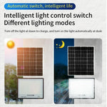 lampe solaire extérieure moderne panneau solaire 500w ip67 led noir blanc bleu
