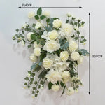 décoration murale fleurs artificielles blanc roses mariage romantique intérieur eucalyptus verte
