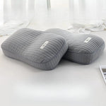 oreiller sarrasin coton gris vert rayures moderne massage 48x26cm qualité single