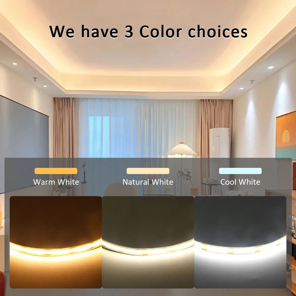 ruban led flexible 12v 3000k 4000k 6000k dimmable decoration maison moderne