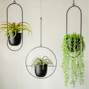 jardinière suspendue métal noir or rose poudré pots coupelle balcon intérieur moderne
