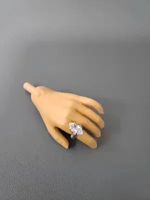 Bague miniature poupée 1/6 pierres précieuses boîte rangement décorative rouge