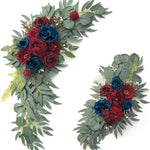 Guirlande florale artificielle romantique roses pivoines feuilles vertes blanc vert mariage decorationextérieur