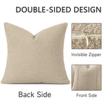 taies d'oreiller polyester texturées beige clair modernes respectueuses environnement opaques maison