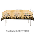 décoration fête anniversaire silhouettes cyclistes arbre guirlande lumineuse happy birthday friends don't lie nappe
