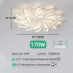 lampe moderne fleur lotus acrylique polie blanc noir réglable lumière chambre salon