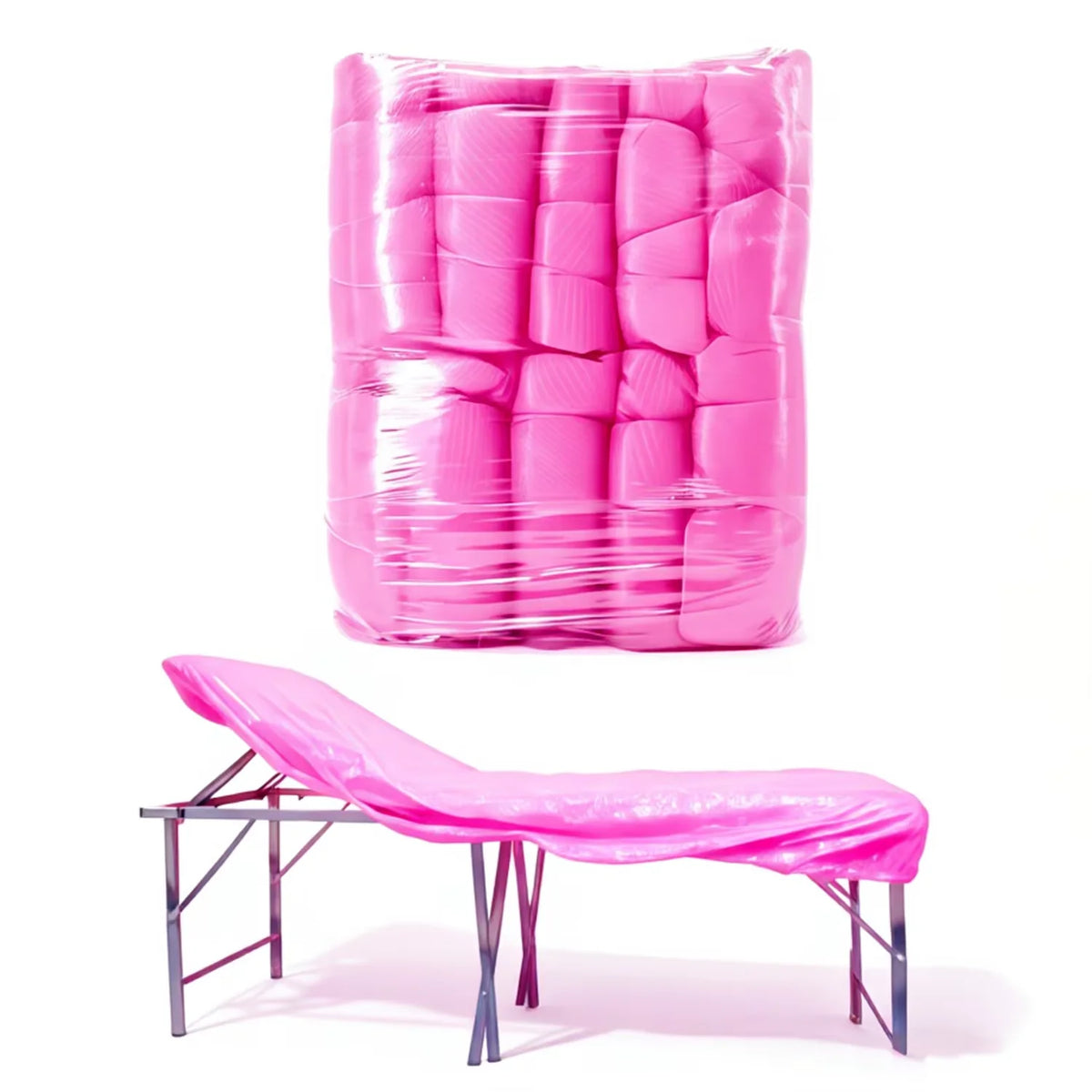 couvre lit jetable rose plissé moderne tatouage spa microblading 10 pièces plastique imperméable