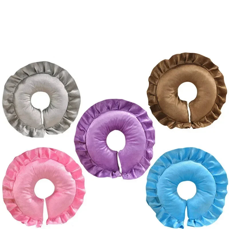 coussin voyage massage tête oreillers relaxation confortable motif floral gris rose violet