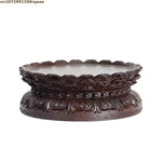 support statue bois marron relief pétales artisanal traditionnel décoration intérieure stand figuration crafts display
