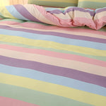 ensemble literie moderne multicolore rayures horizontales couvre lit taies oreiller twin full queen king