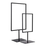 affichage publicitaire double face porte affiche A4 noir blanc moderne pied fixe cadre