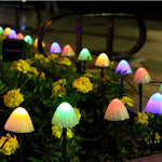 guirlande lumineuse solaire champignons multicolores moderne patio jardinextérieur decoration led spikes