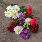 bouquets artificiels fleurs soie rouge violet blanc rose minimalistes intérieur decoration mariage anniversaire