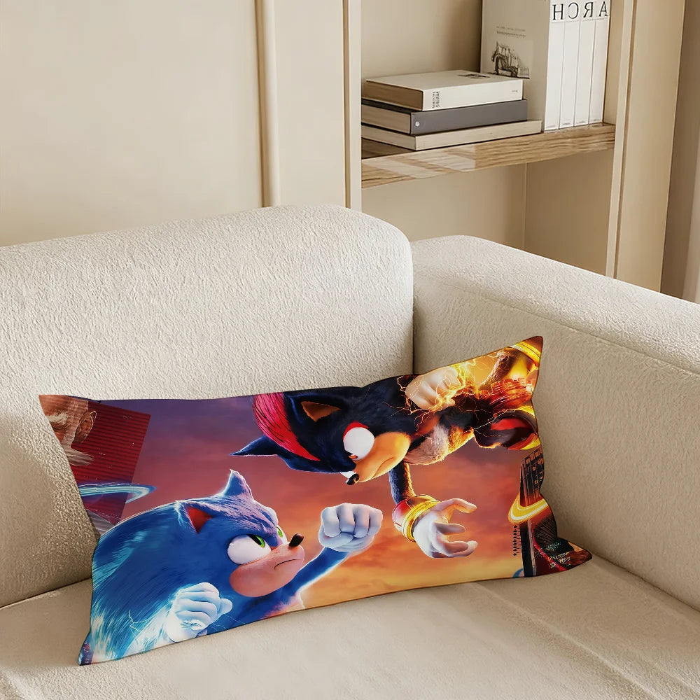 coussin moderne sonic bleu rouge blanc non toxique polyester