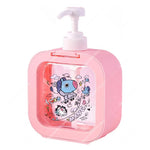 distributeur savon liquide pompe plastique rose transparent personnage animé mignon bouteille shampoing mains cadeau