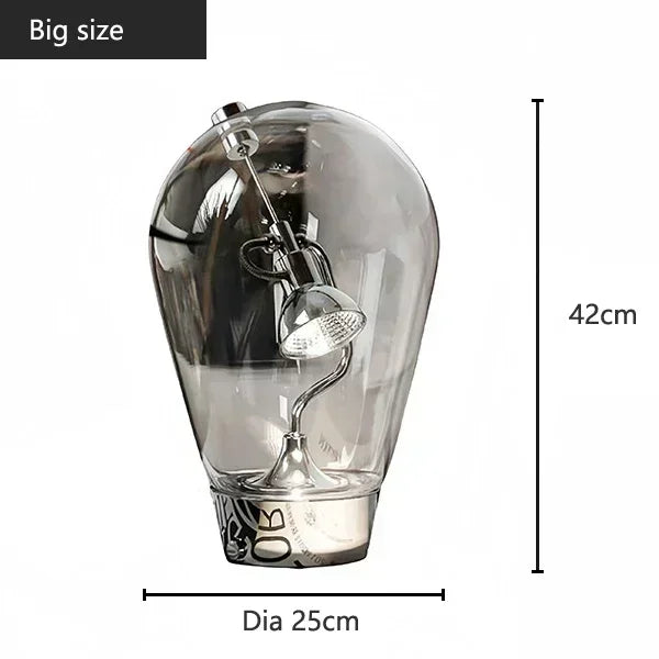 lampe table moderne verre transparent vintage éclairage chevet led minimaliste