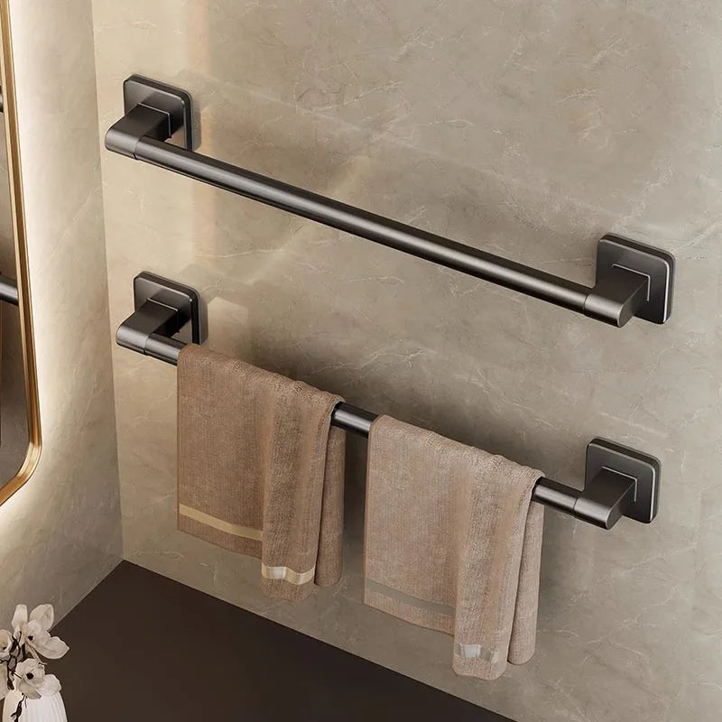 porte serviettes mural noir mat alliage aluminium serviettes incluse moderne salle bain rangement étagère
