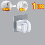 rangements adhésifs clips balai aspirateur moderne transparent blanc gris multifonctionnels