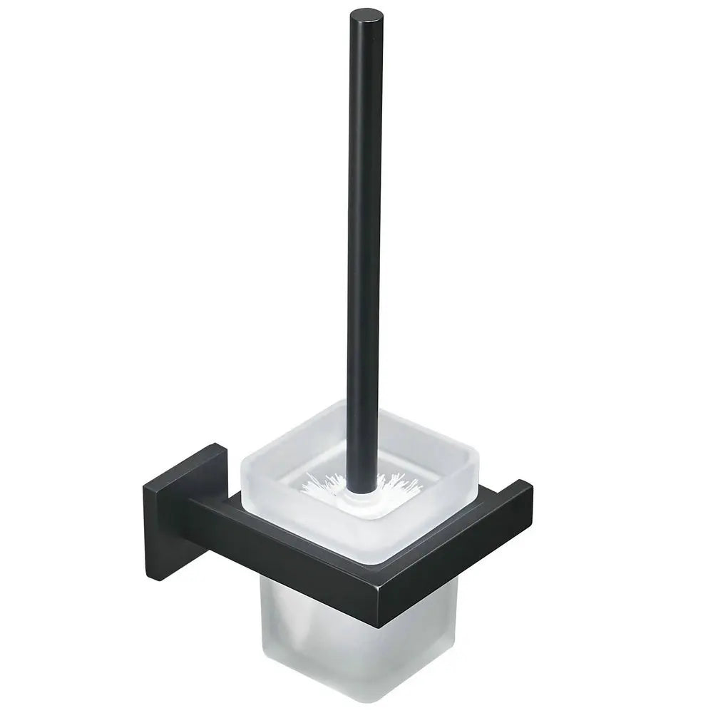 brosse wc acier inoxydable noir moderne porte brosse mural salle bain bac detergent fixation