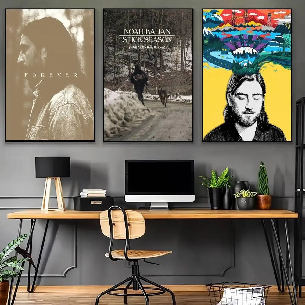 affiche chanteur noah kahan poster décoration murale moderne cadre salon chambre minimaliste