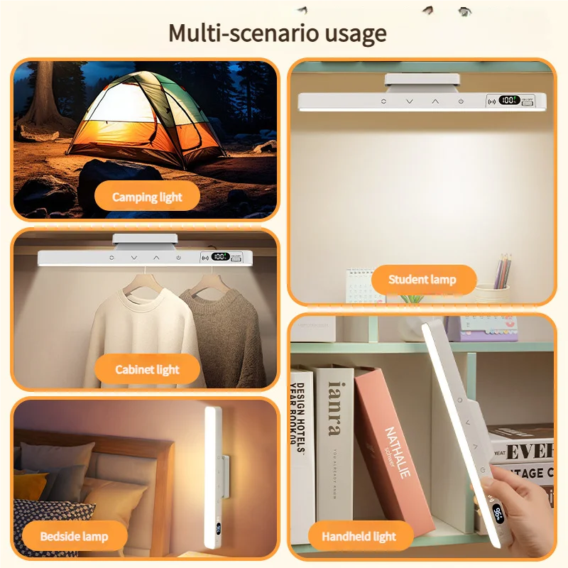 lampe led sans fil rechargeable moderne télécommande base magnétique adhésif blanc grisclair minimaliste