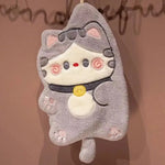 serviettes chat mignon gris blanc beige douces kawaii salle bain buccale nettoyage