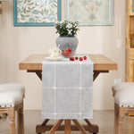 tableau chemin table gris clair moderne rayures carrées polyester maison festif decoration table serviettes