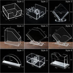 boîte serviettes transparente moderne plastique base plate amovible restaurant