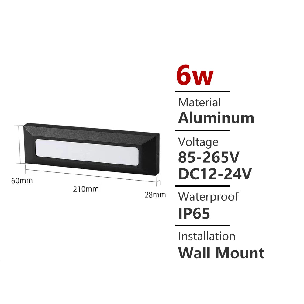 applique murale extérieure led noir moderne étanche jardin terrasse balcon escalier