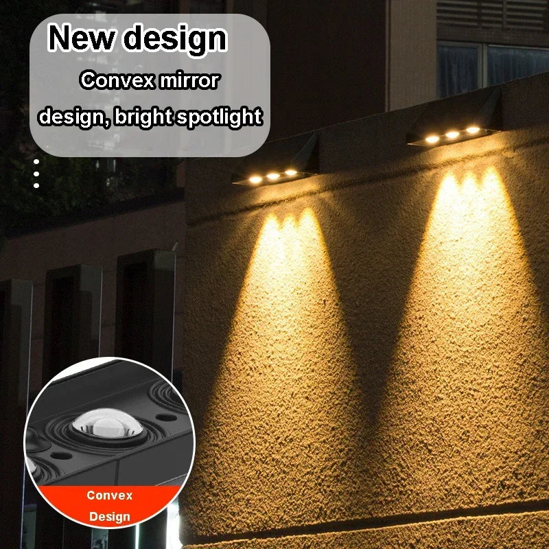 lampe murale solaire contemporaine éclairage extérieur led miroir