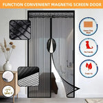 rideau magnétique noir transparent maille fine porte clips dorés facile moderne