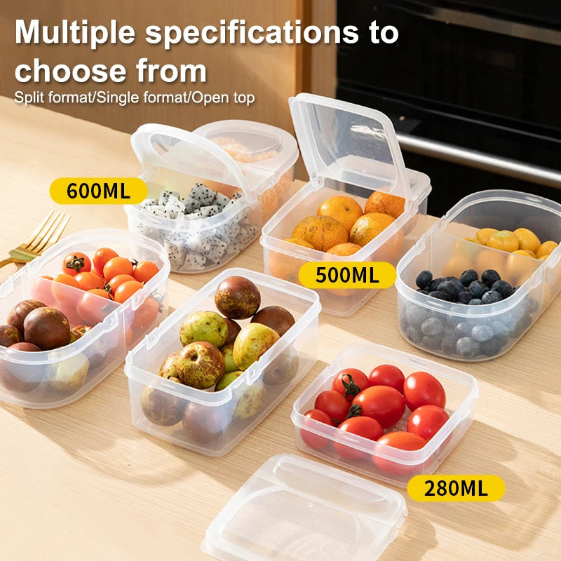 boîtes rangement fruits transparentes modernes clips poignées multifonctionnelles