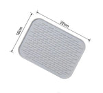 tapis protection silicone respectueux environnement moderne rayures horizontales vert clair bleu orange gris