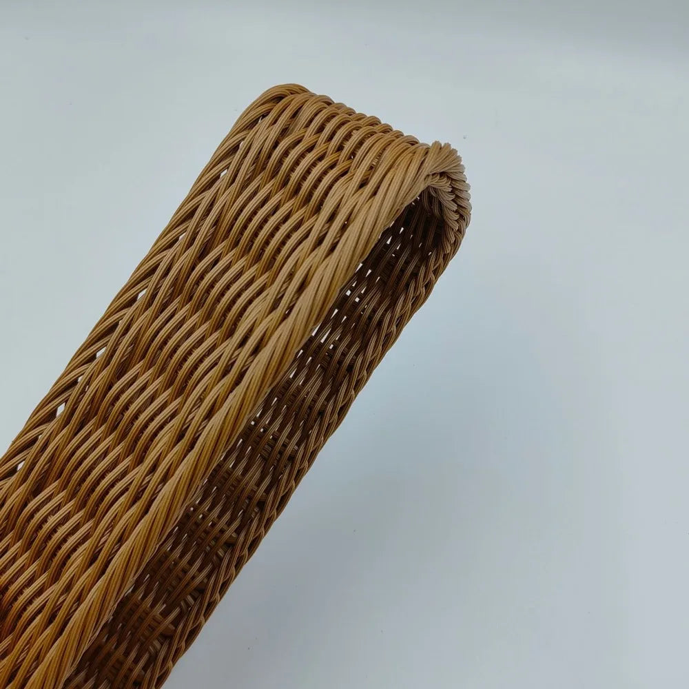 panier rectangulaire osier tressé brun clair rustique usage multiple empilable baguettes cuisine stockage alimentos